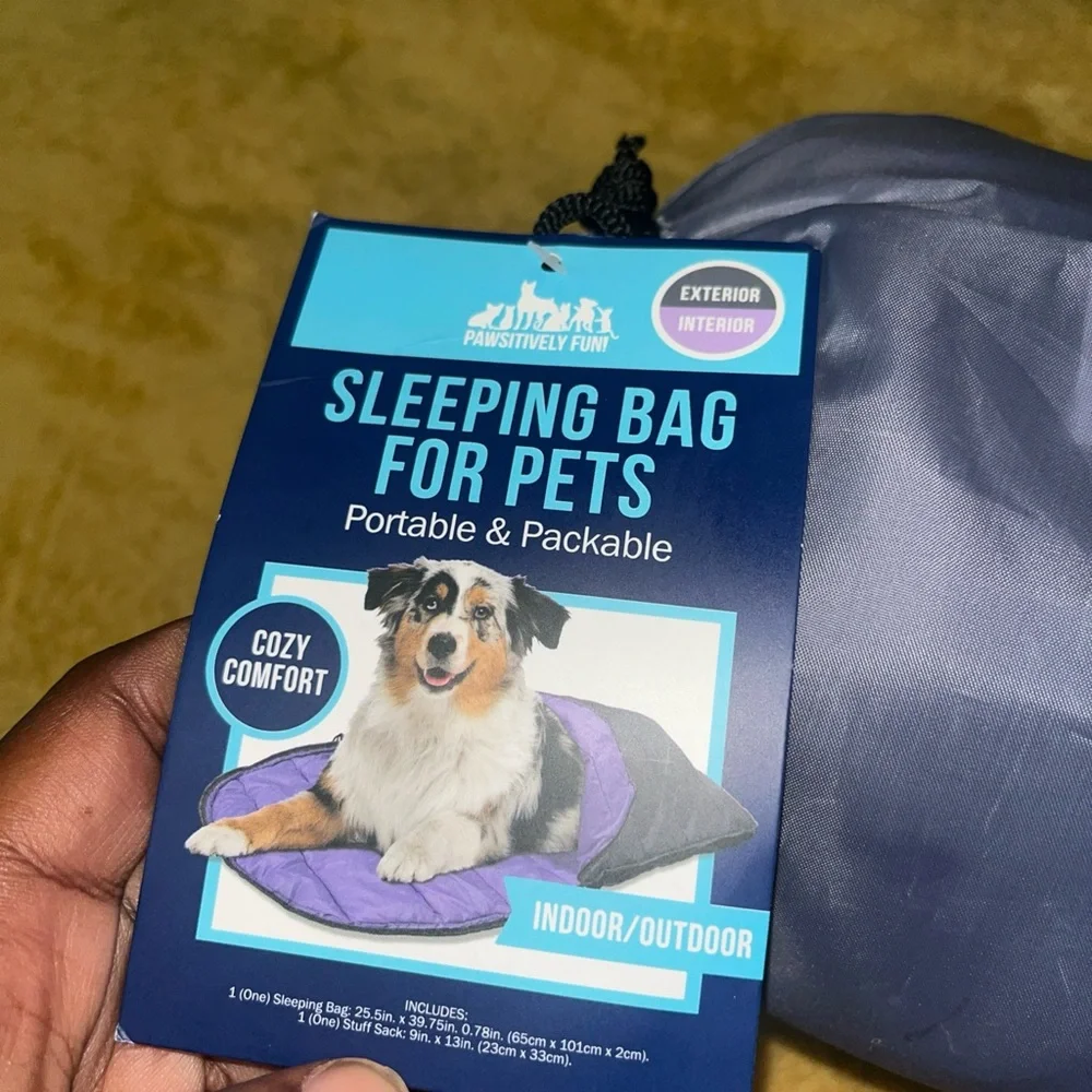 Pawsitively Posh Green Purple interior Pet Sleeping Bag